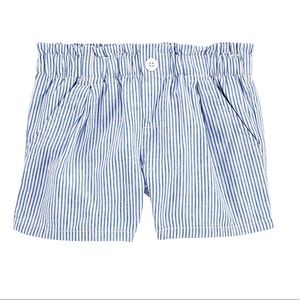 NWT Carters Blue & White Striped Linen Shorts, Size 8